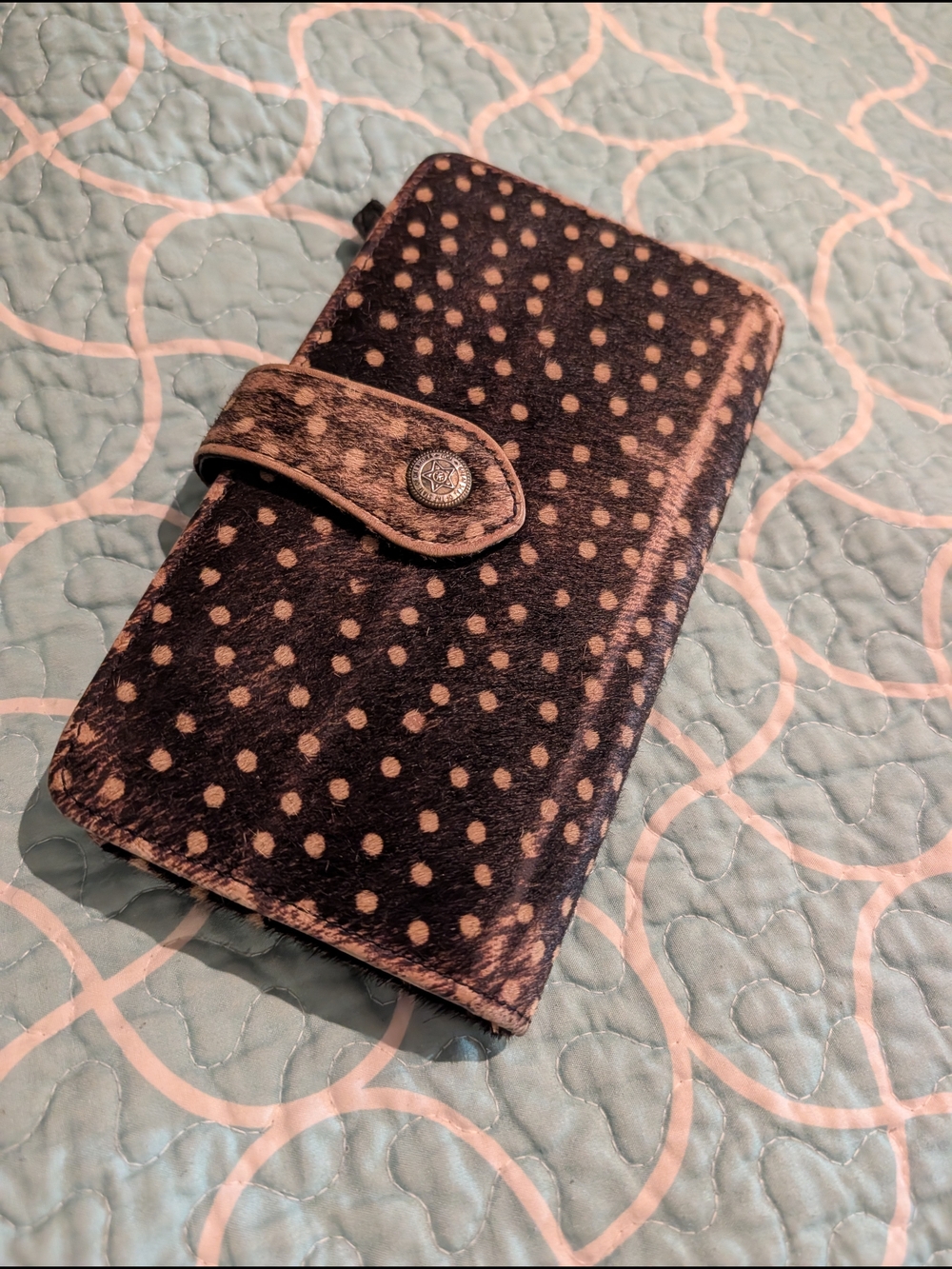Myra Bag Black and Cream Polka Dot  Wallet Case